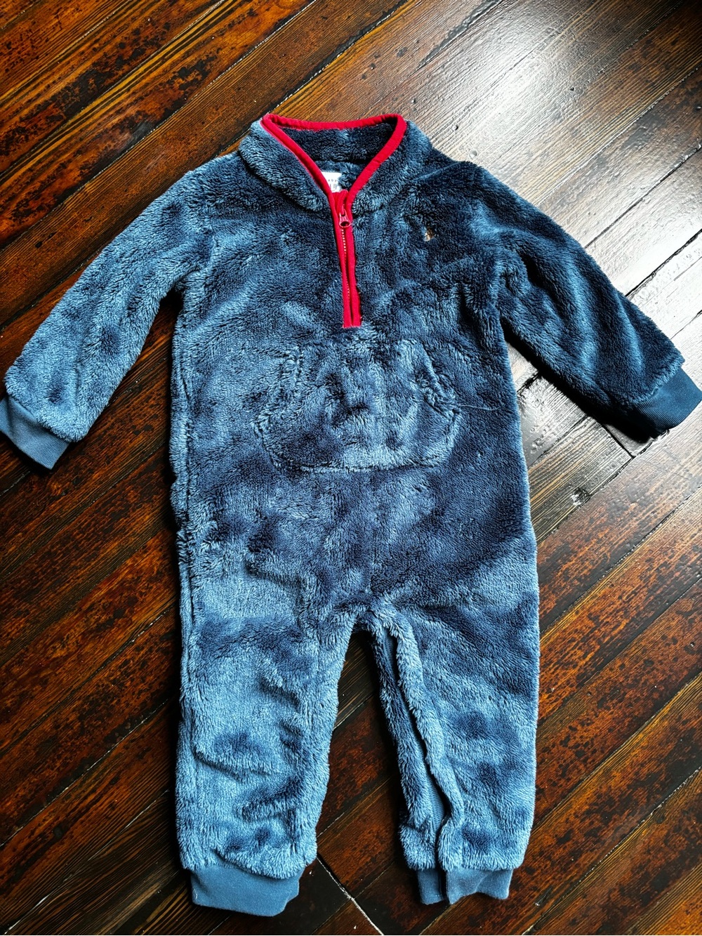 GAP Navy Plush One-Piece with Red Trim